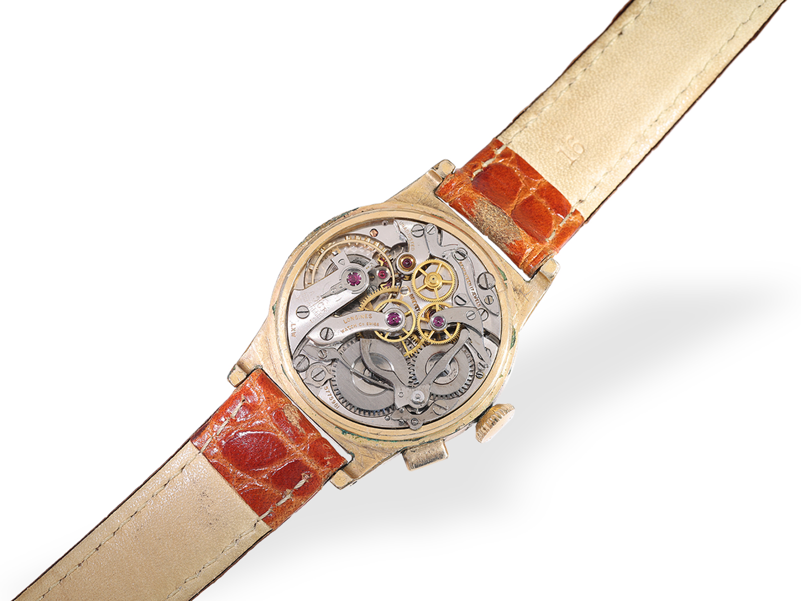 Armbanduhr: sehr seltener, früher Longines Chronograph von 1937 - Bild 2 aus 4