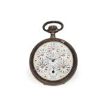 Taschenuhr: frühe "Weltzeit"-Taschenuhr mit 6 Zeitzonen, ca.1890