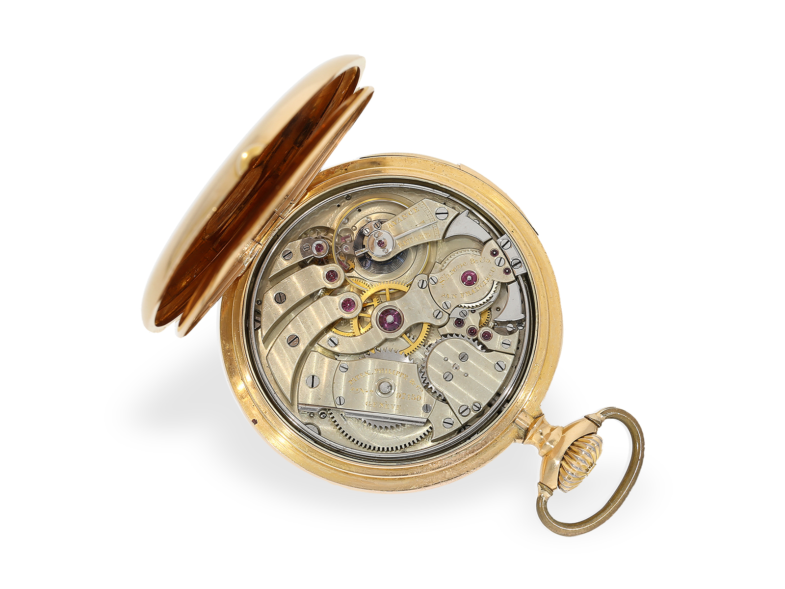 Taschenuhr: seltene, kleine Patek Philippe mit Minutenrepetition, Genf 1893, mit Stammbuchauszug - Bild 3 aus 9