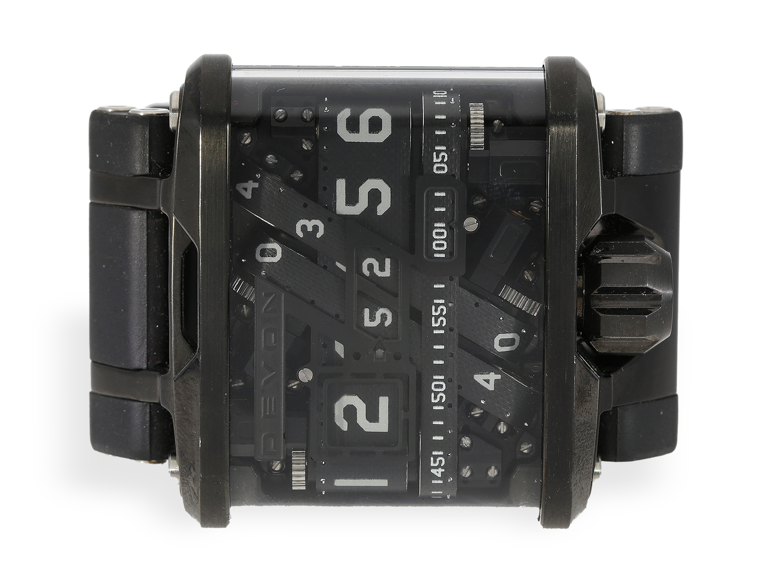 Neuwertige Armbanduhr, Devon "Tread 1" Modell E, Rotating Belt Time Display, ungetragen - Bild 3 aus 5