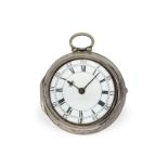 Taschenuhr: große, frühe englische Doppelgehäuse-Spindeluhr, John Rayner London 1687-1727