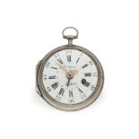 Taschenuhr: große schwedische Spindeluhr mit Zeigerdatum, J. Wallström Stockholm, Hallmarks 1771