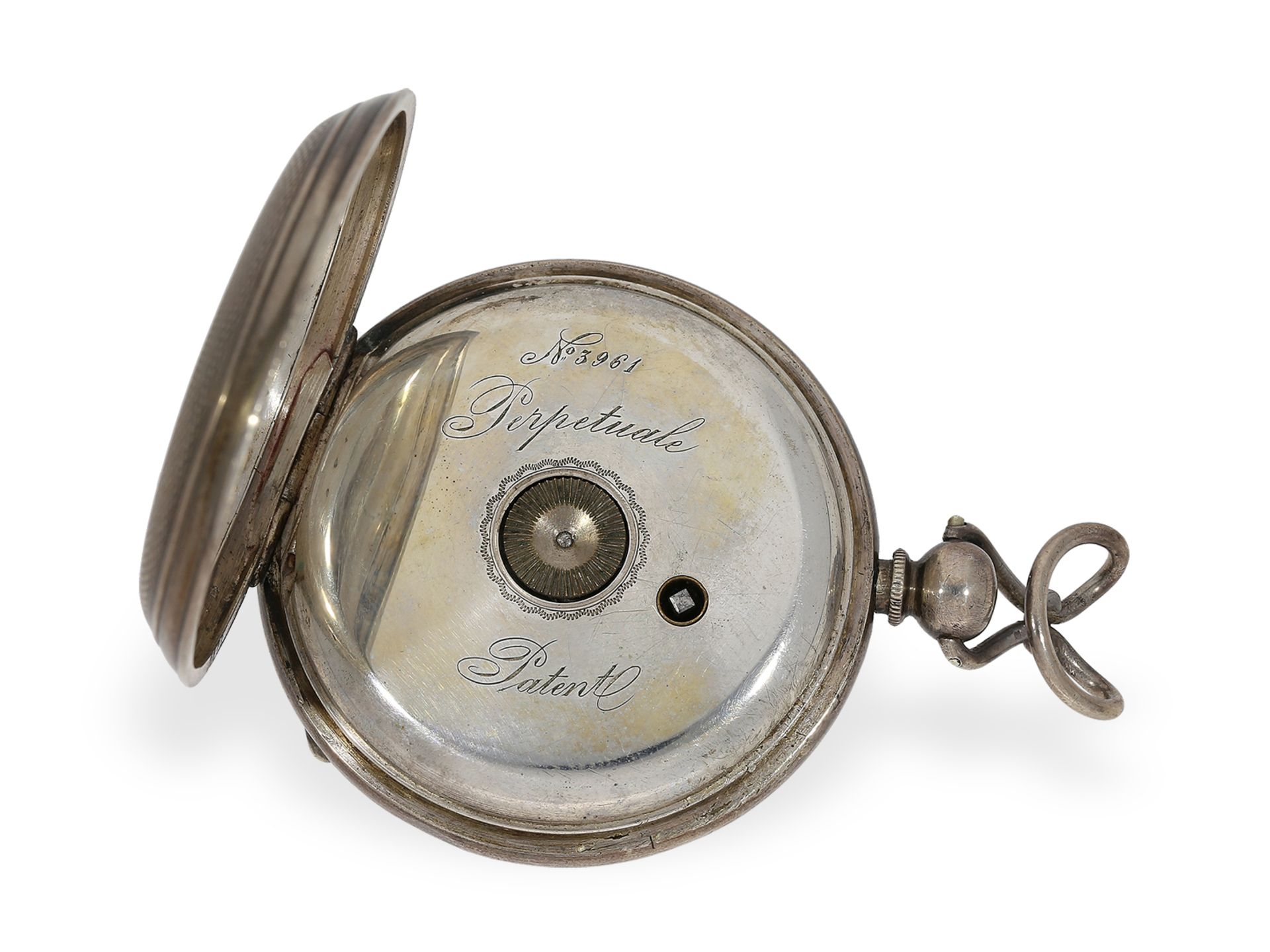 Rare Taschenuhr mit automatischem Aufzug "Loehr Perpetuale", ca.1880 - Bild 3 aus 6