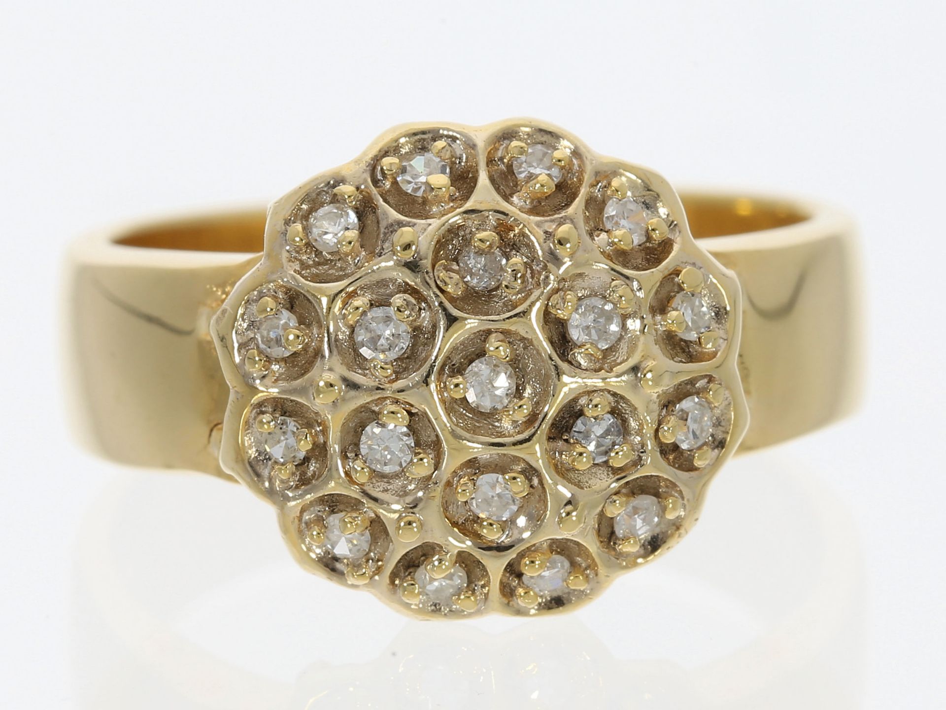 Ring: dekorativer Diamantring, 14K Gold