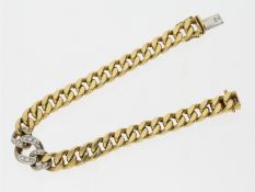 Armband: klassisches vintage Panzerarmband, besetzt mit Diamanten, 18K Gold