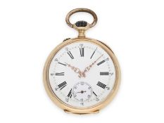Taschenuhr: frühe rotgoldene Präzisionstaschenuhr, signiert J. Calame Robert, Ankerchronometer No. 7