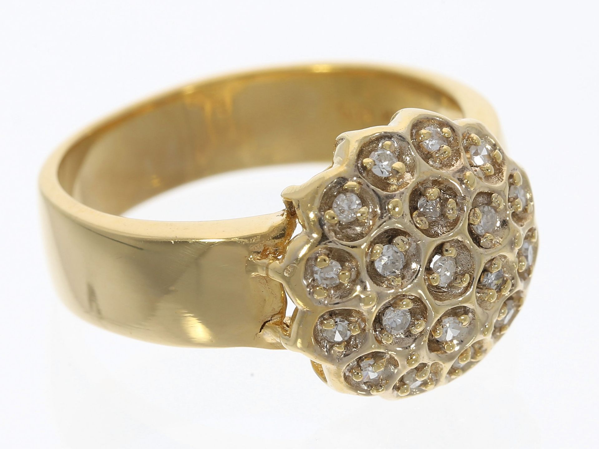 Ring: dekorativer Diamantring, 14K Gold - Image 2 of 2