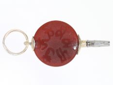 Uhrenschlüssel: seltener und ungewöhnlicher Uhrenschlüssel mit Tierkreiszeichen, um 1800