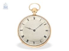 Taschenuhr: feine rotgoldene Lepine mit Viertelstunden-Repetition, Frankreich um 1820