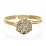 Ring: vintage Diamant-Blütenring