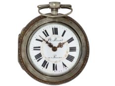 Taschenuhr: große süddeutsche Doppelgehäuse-Spindeluhr, Philipp Kissel Passau, ca. 1790