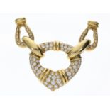 Kette/Collier: dekoratives hochwertiges Brillant-Mittelteil für Perlen-Kette, ca. 1,5ct, 18K Gold