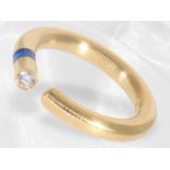Ring: massiver 18K Designer-Ring mit Brillant und Spinell besetzt, teurer Markenschmuck von Bunz