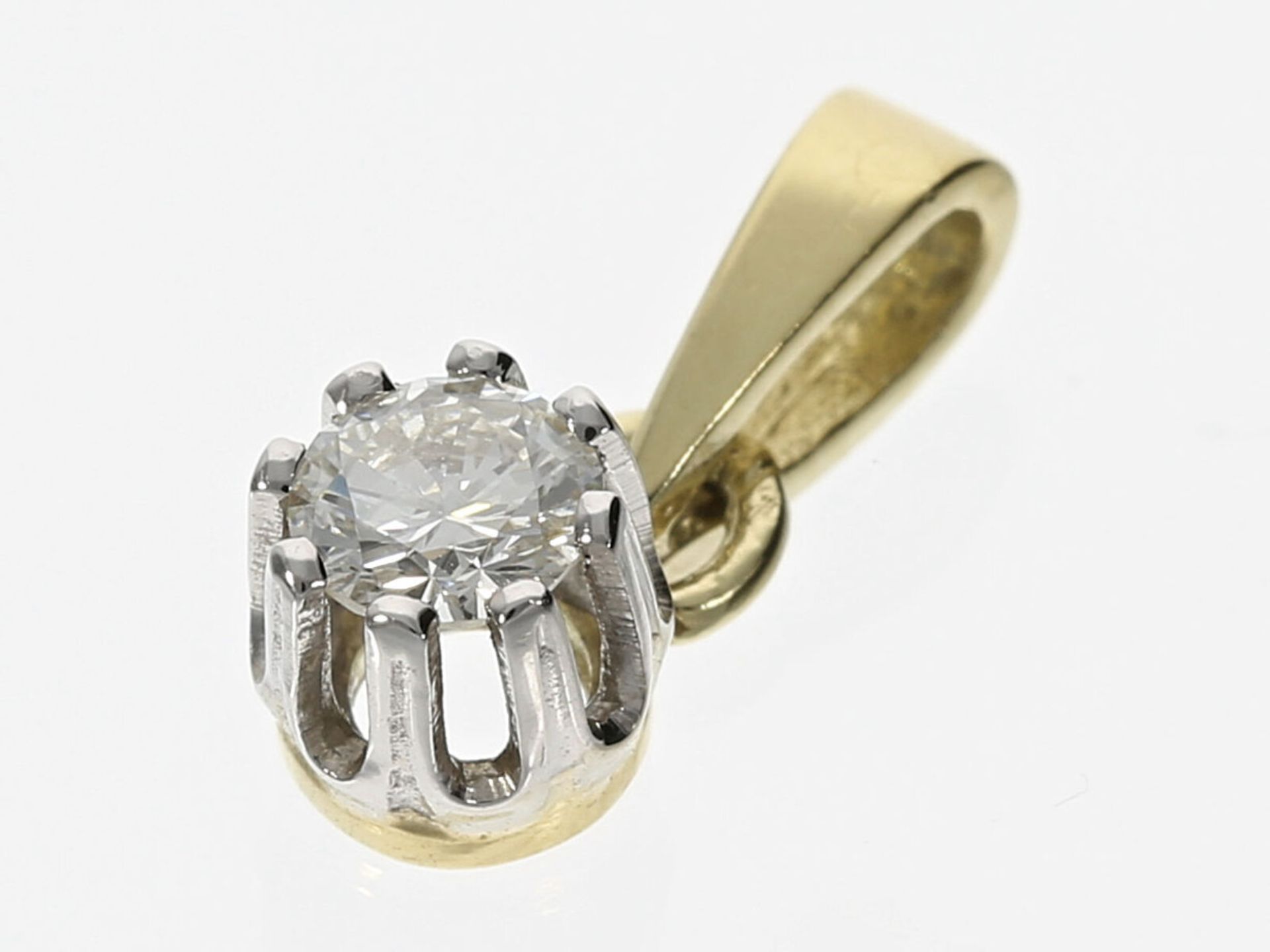 Anhänger: feiner vintage Brillant/Solitär-Anhänger, ca. 0,22ct - Bild 2 aus 2