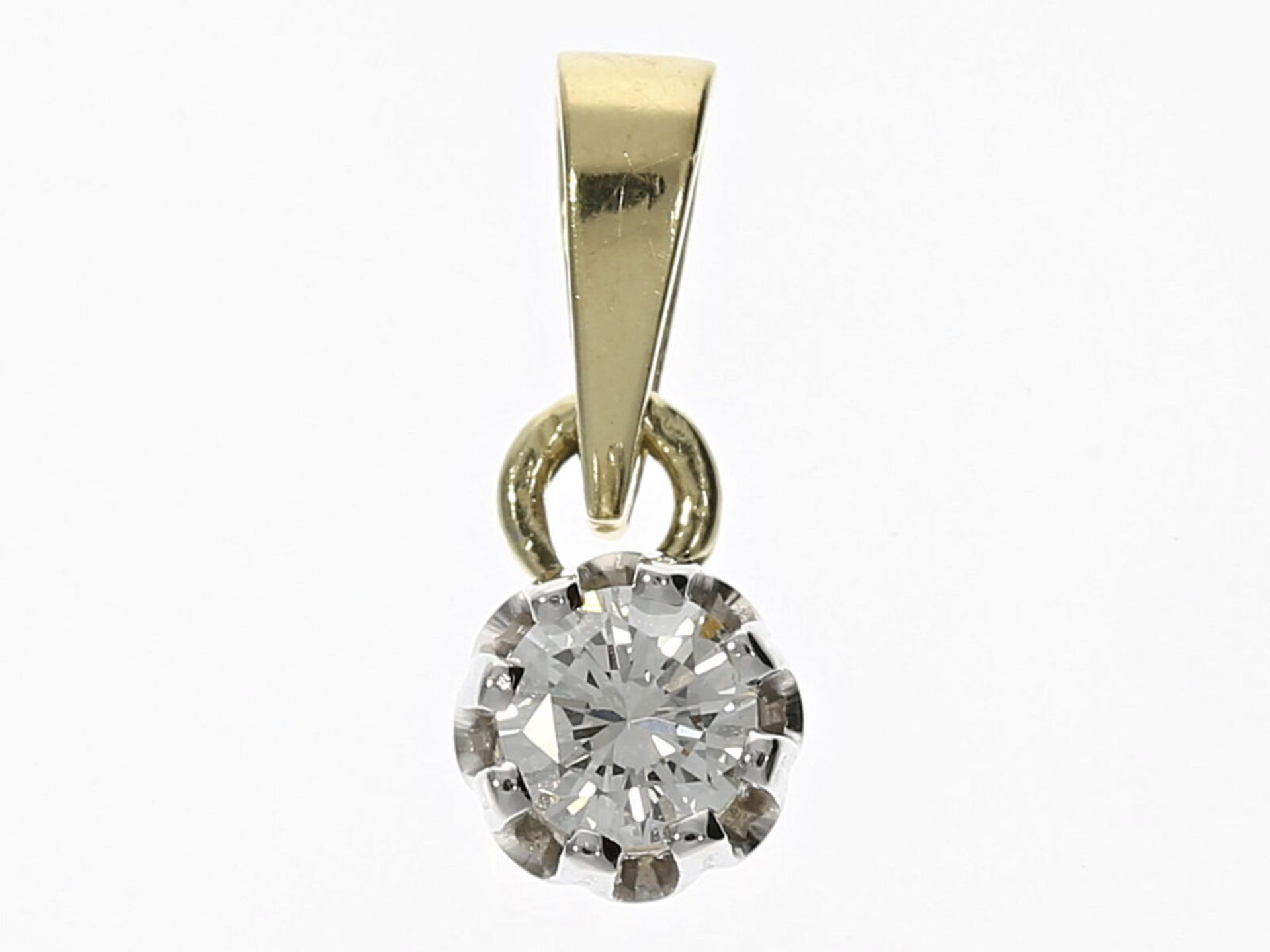 Anhänger: feiner vintage Brillant/Solitär-Anhänger, ca. 0,22ct