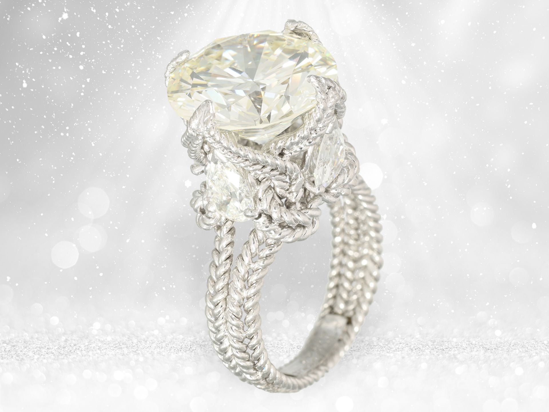 Ring: extremely rare vintage/antique designer ring, brilliant-cut diamond of 10.63ct, Pierre Sterlé - Image 10 of 10