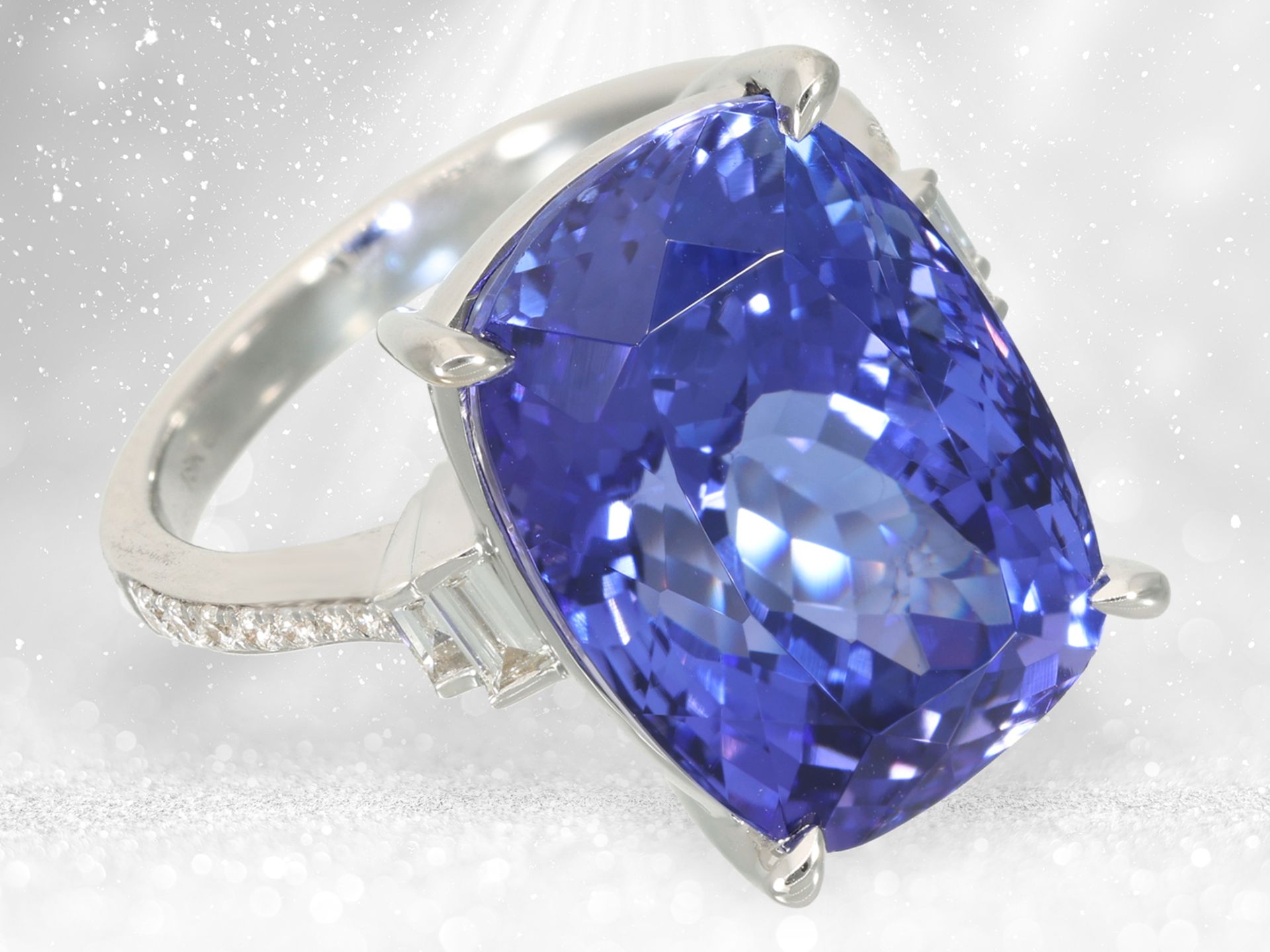 Ring: like new goldsmith ring with 20ct tanzanite in top quality - Image 2 of 4