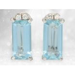 Ohrringe: elegante Aquamarin-Ohrringe, ca. 5ct