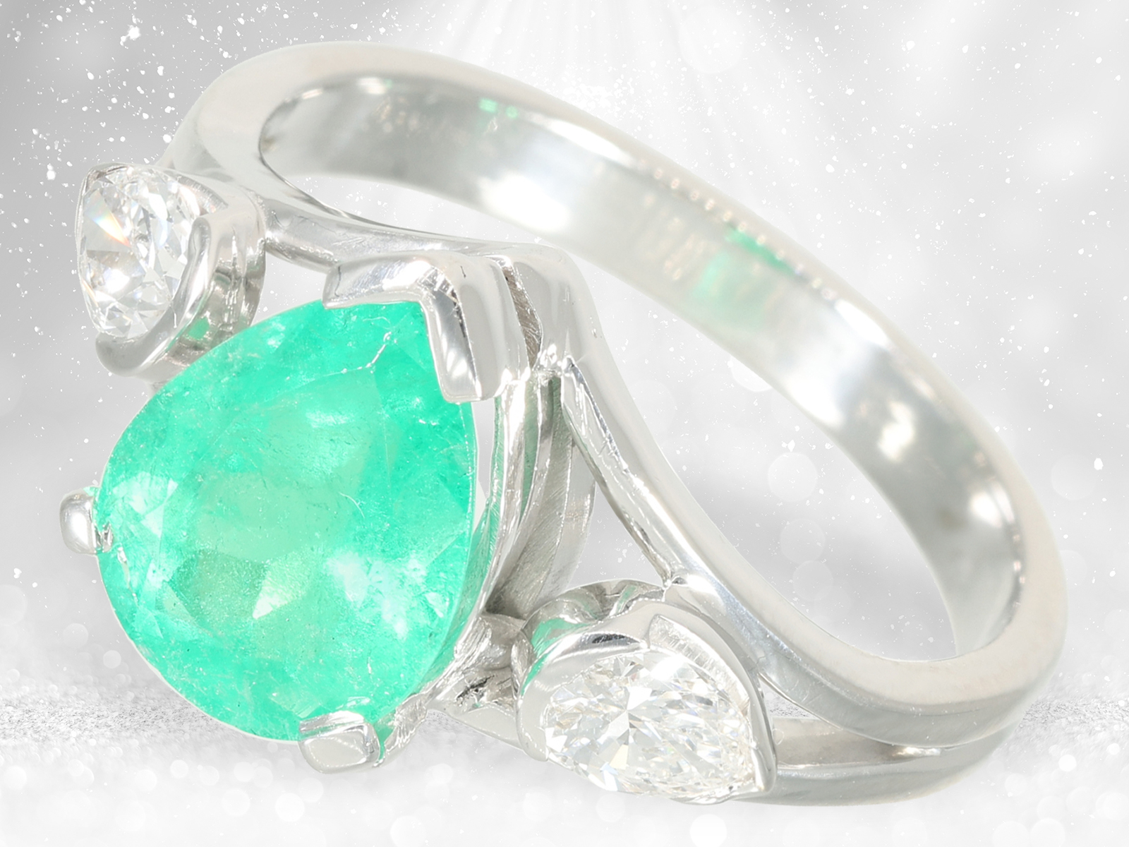 Extremely high quality emerald/diamond goldsmith ring, approx. 3.1ct - Image 4 of 5