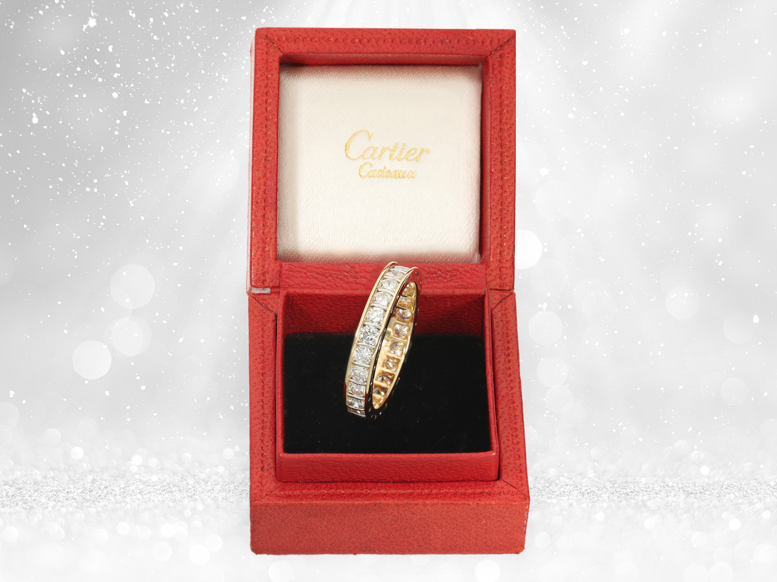 Luxurious vintage memory ring by Cartier, finest brilliant-cut diamonds of approx. 1.92ct, with box - Image 5 of 6