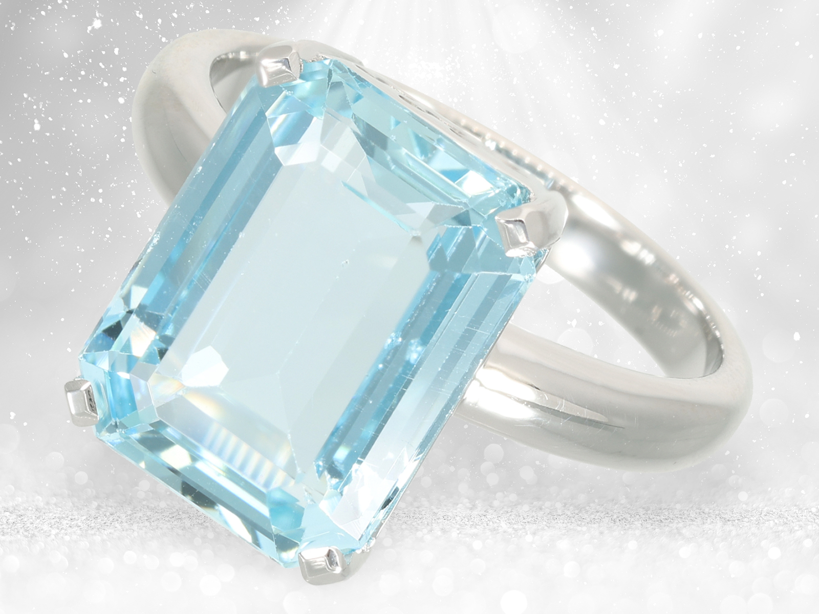 White gold goldsmith's ring with aquamarine of approx. 5.2ct - Image 2 of 5