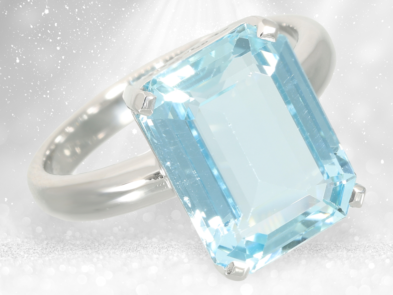 White gold goldsmith's ring with aquamarine of approx. 5.2ct - Image 4 of 5