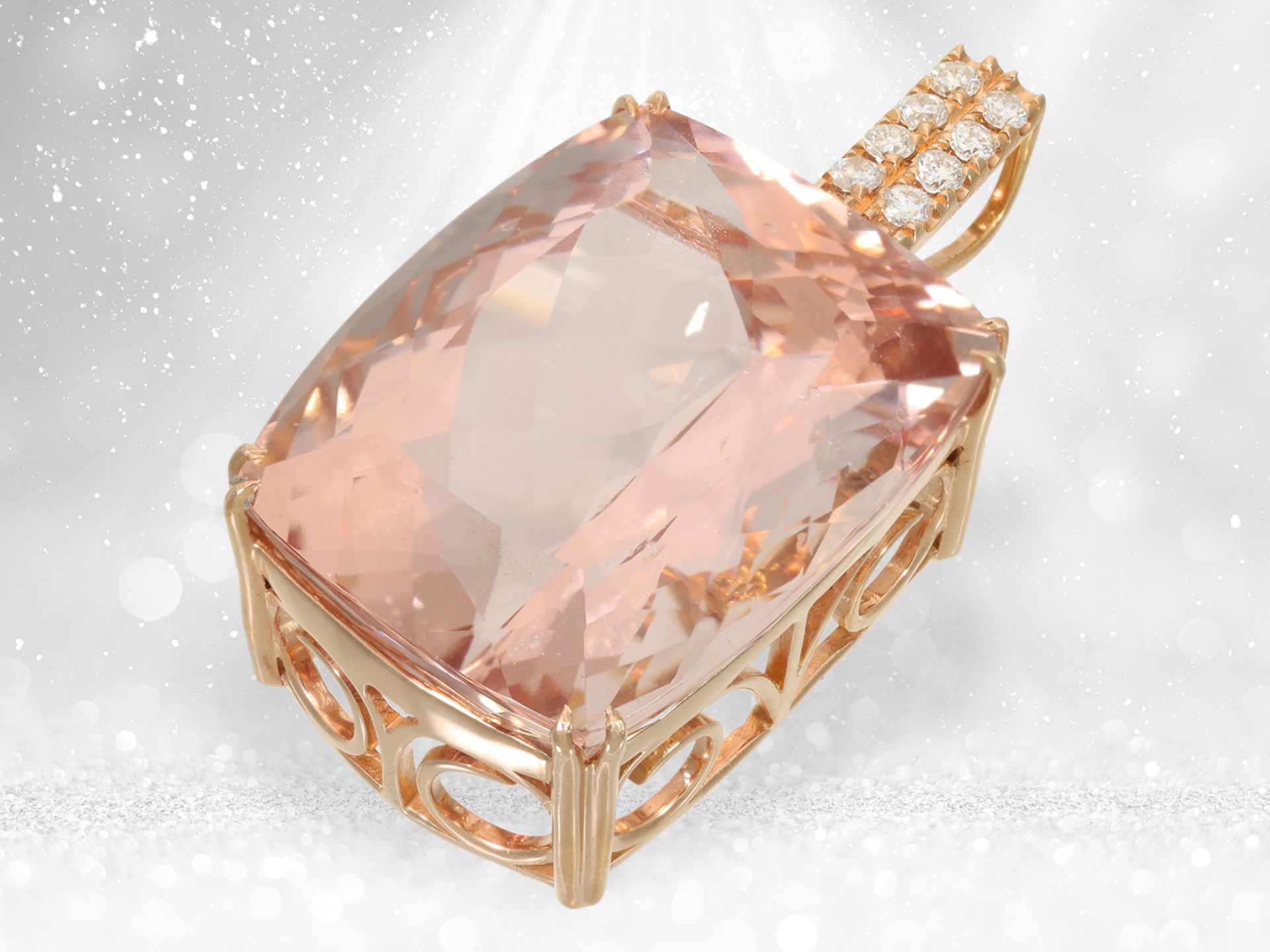 Pendant: exceptionally large and highly refined 65ct morganite - Image 2 of 4