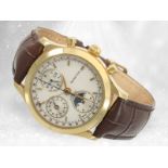 Seltene, große astronomische Kalender-Uhr mit Chronograph, Tiffany & Co., 18K Gold