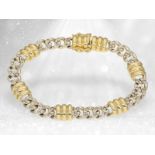 Italienisches Goldschmiedearmband mit Diamanten, 18K Gold