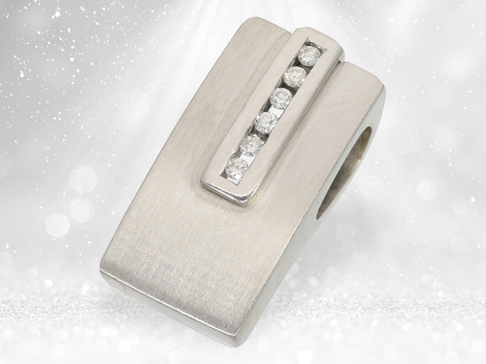 Earrings/ring/pendant: modern white gold designer jewellery set with brilliant-cut diamonds - Image 2 of 4