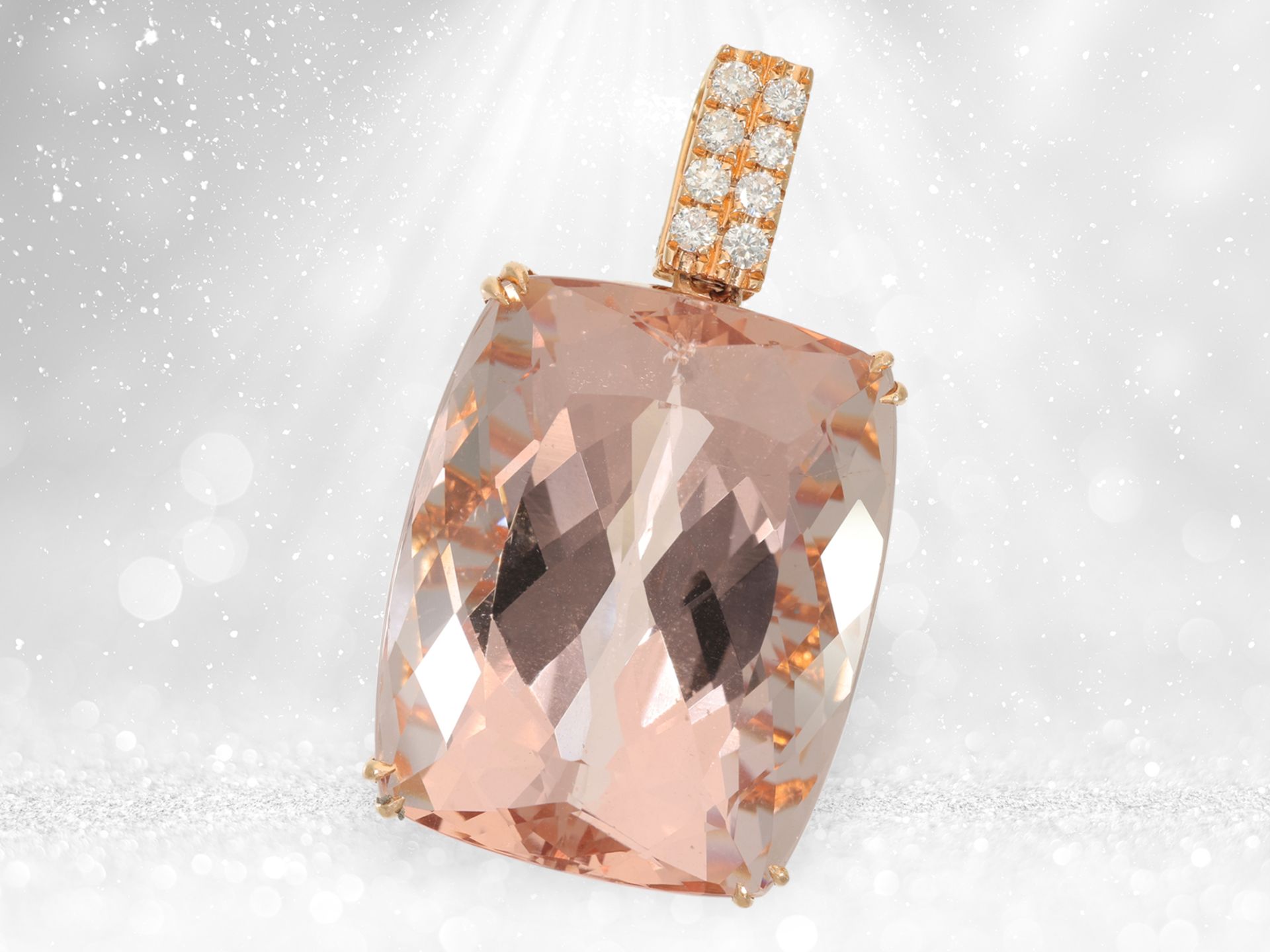 Pendant: exceptionally large and highly refined 65ct morganite - Image 4 of 4