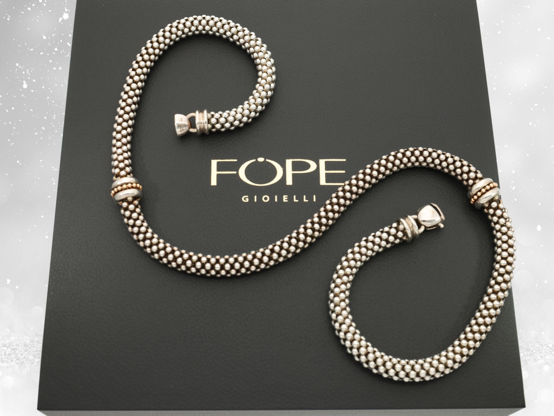 Modern, formerly very expensive Italian goldsmith's necklace, brand jewellery by Fope, 18K gold - Image 2 of 4