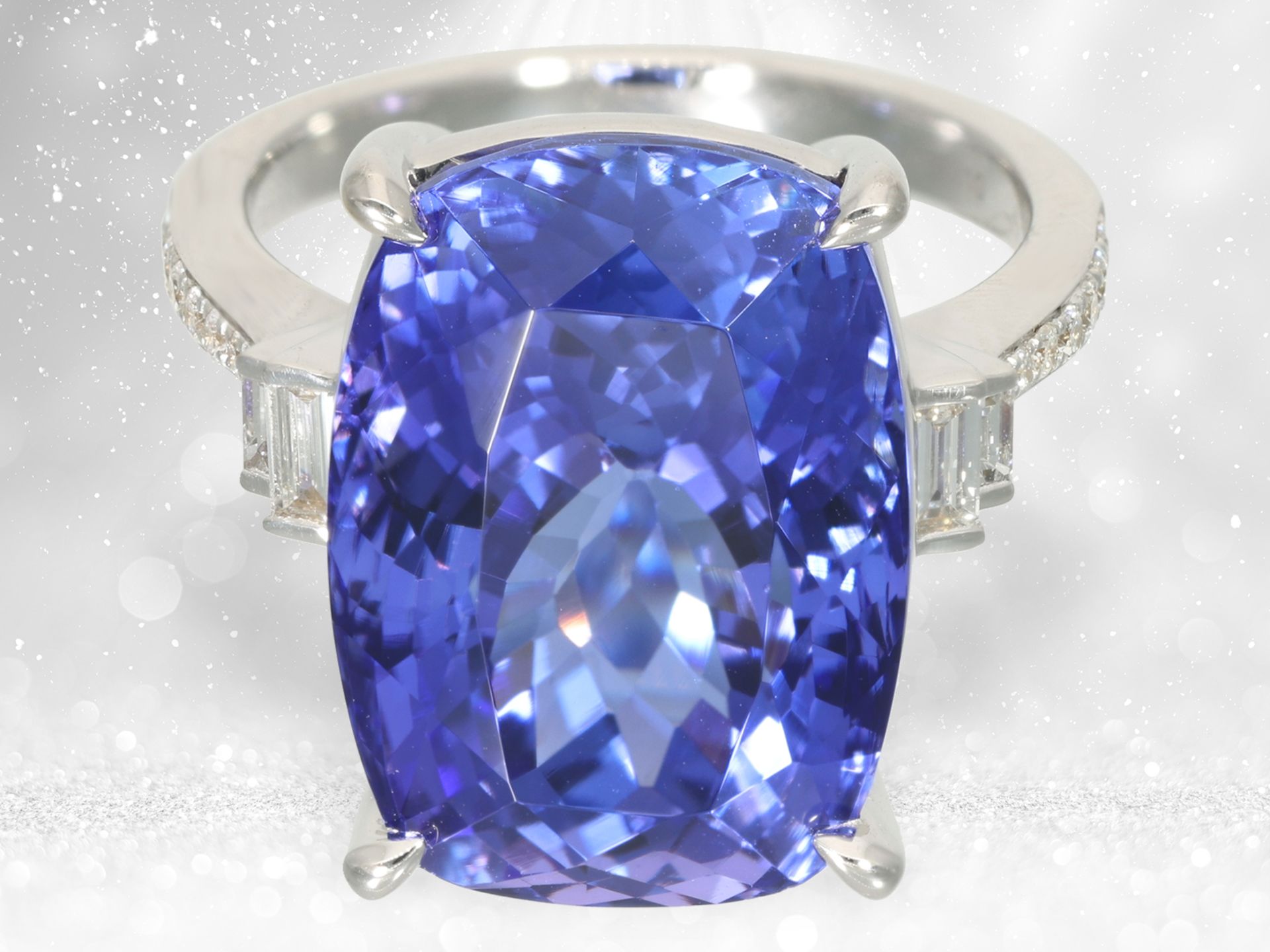 Ring: like new goldsmith ring with 20ct tanzanite in top quality - Image 3 of 4