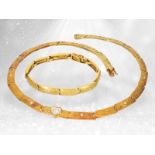 Necklace/bracelet: unique jewellery set with large heart diamond ( approx. 2.5ct) ART-Design