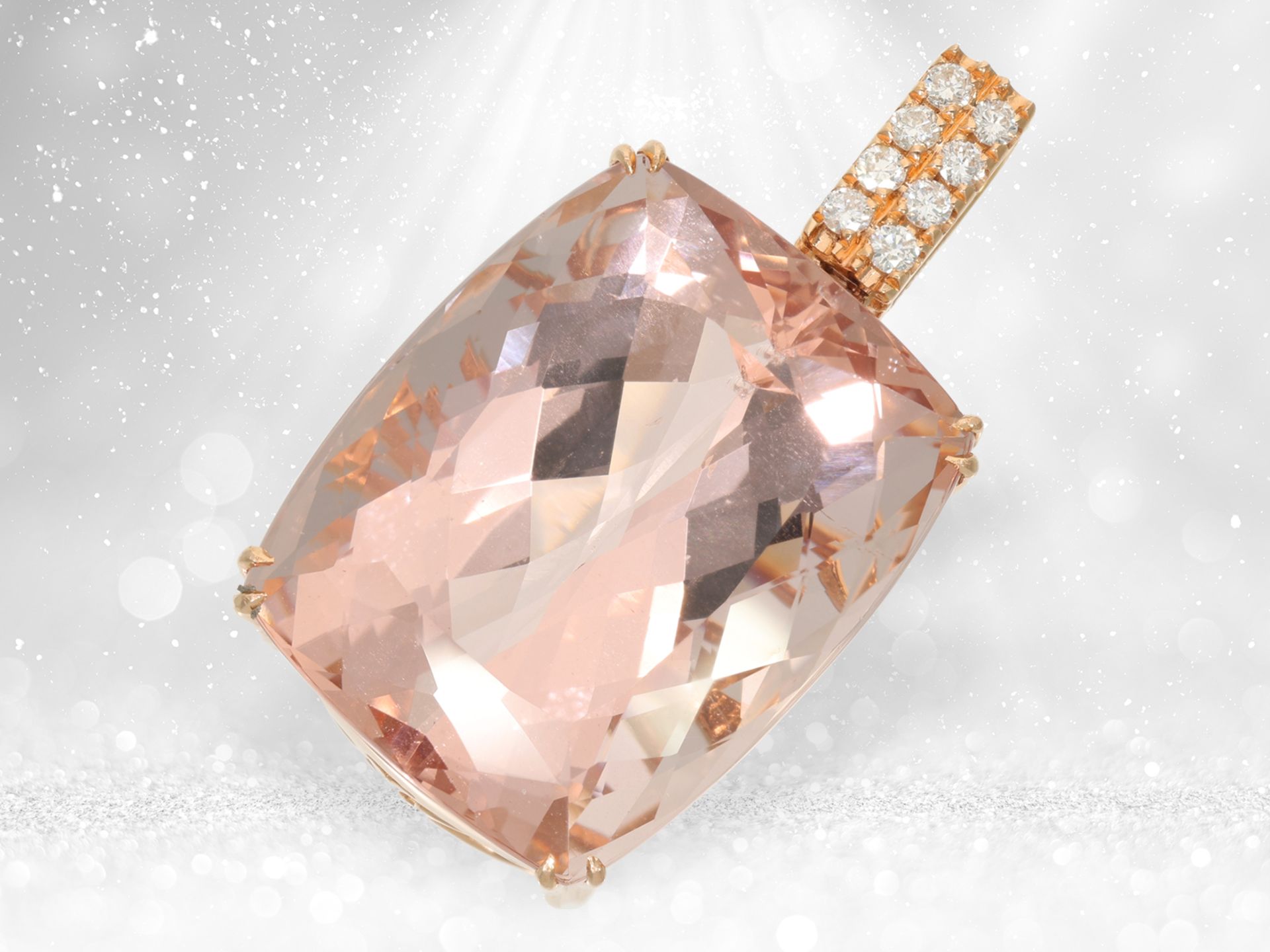 Pendant: exceptionally large and highly refined 65ct morganite - Image 3 of 4