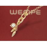 High-quality designer necklace By Kim Wempe with brilliant-cut diamonds, 18K gold