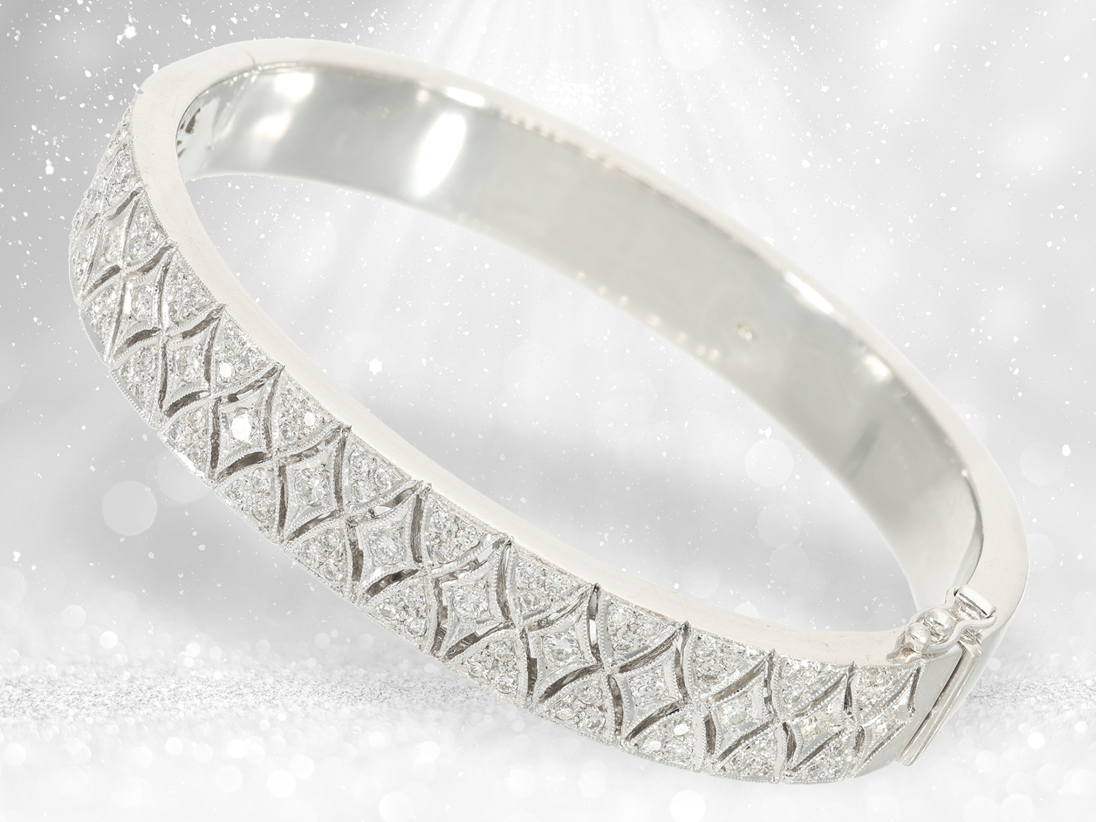 Heavy and high quality white gold bracelet with high quality brilliant-cut diamonds, approx. 1.2ct - Image 3 of 4