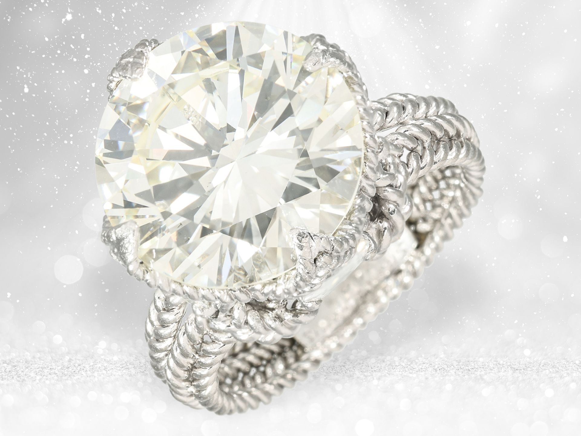 Ring: extremely rare vintage/antique designer ring, brilliant-cut diamond of 10.63ct, Pierre Sterlé - Image 8 of 10