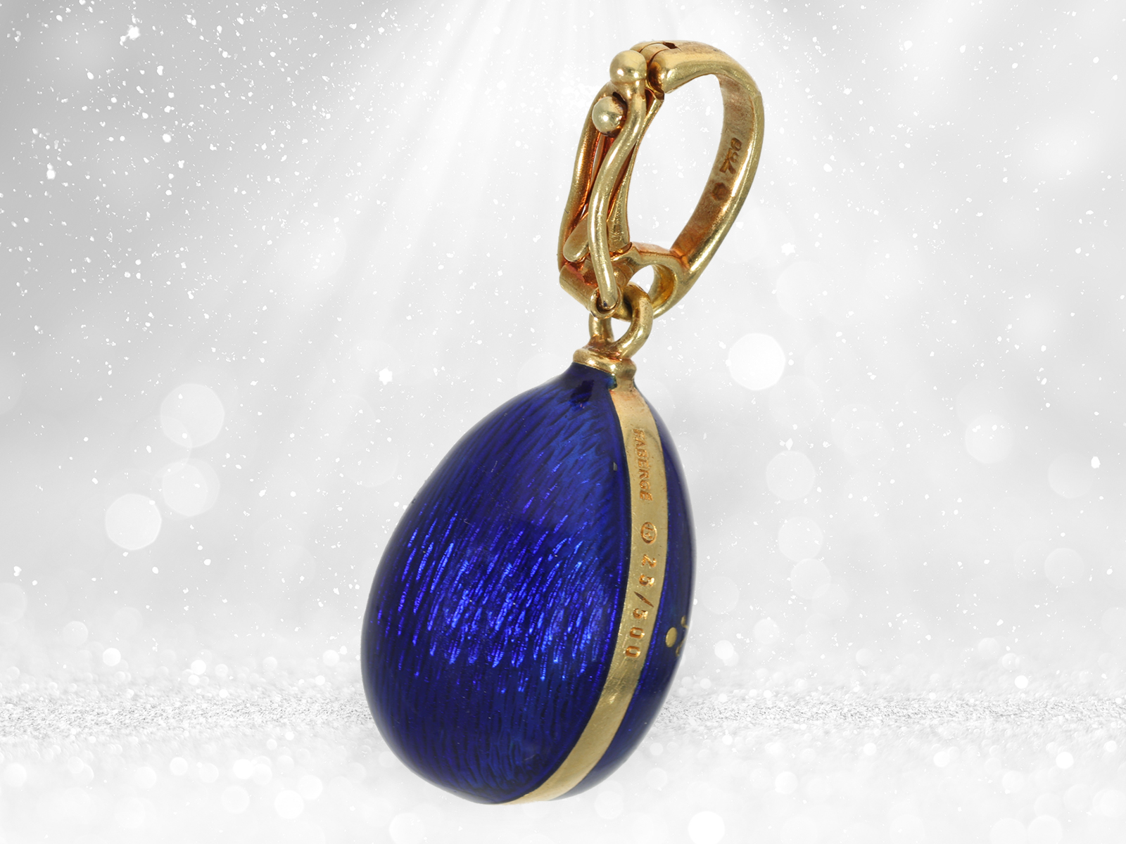 High-quality Fabergé enamel pendant with brilliant-cut diamonds, 18K gold, limited to 500 pieces - Image 3 of 3