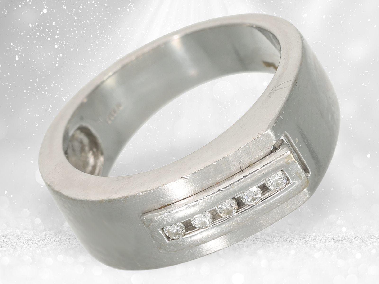 Earrings/ring/pendant: modern white gold designer jewellery set with brilliant-cut diamonds - Image 4 of 4