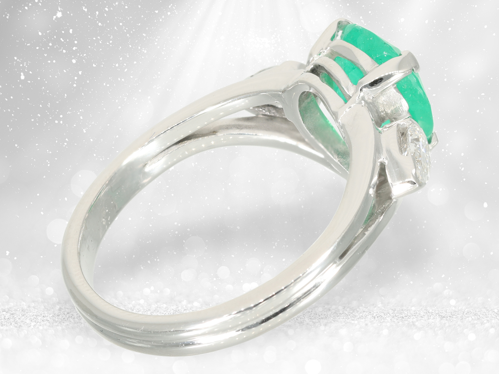 Extremely high quality emerald/diamond goldsmith ring, approx. 3.1ct - Image 5 of 5