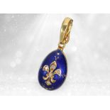 Hochwertiger Fabergé Emaille-Anhänger mit Brillantbesatz, 18K Gold, limitiert auf 500 Stück