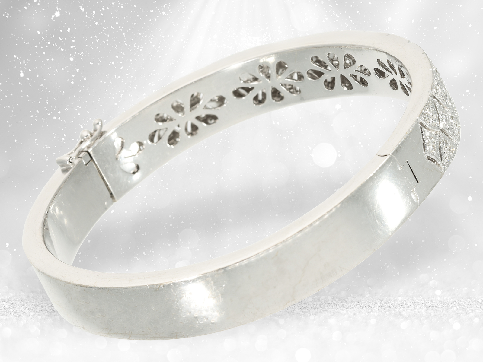 Heavy and high quality white gold bracelet with high quality brilliant-cut diamonds, approx. 1.2ct - Image 4 of 4