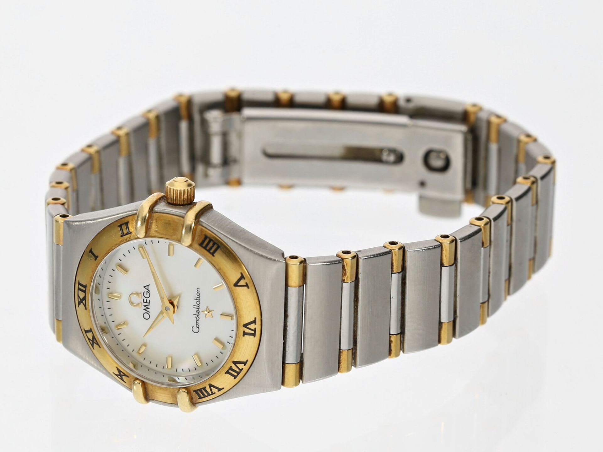 Feine und hochwertige vintage Damen-Armbanduhr, Omega Constellation in Stahl/Gold - Bild 3 aus 4