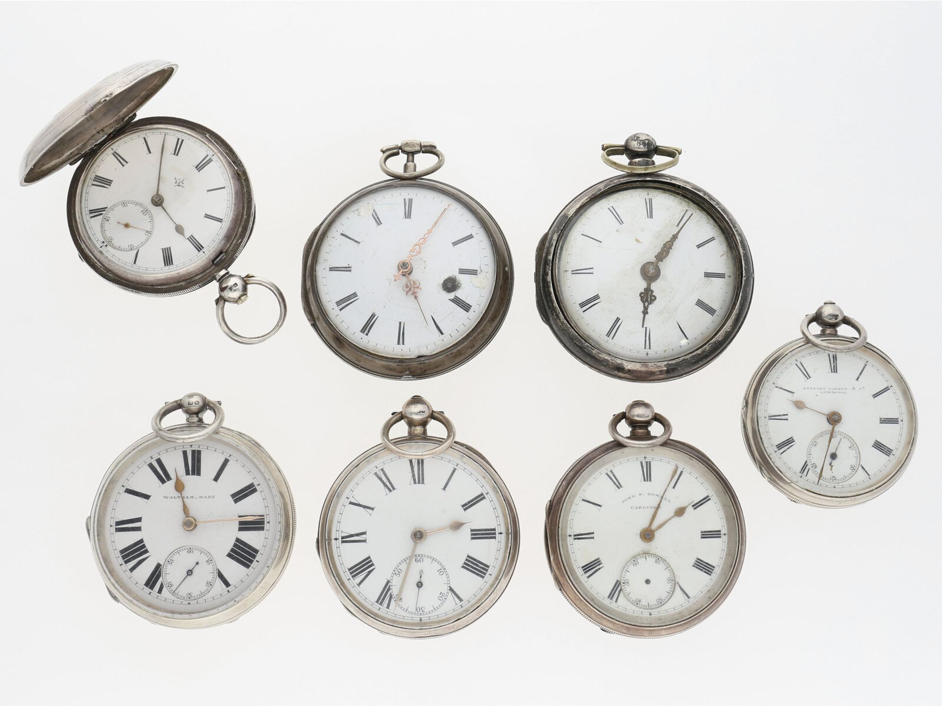 Taschenuhr: interessantes Konvolut Schlüsseluhren/Spindeluhren, ca.1800-1900