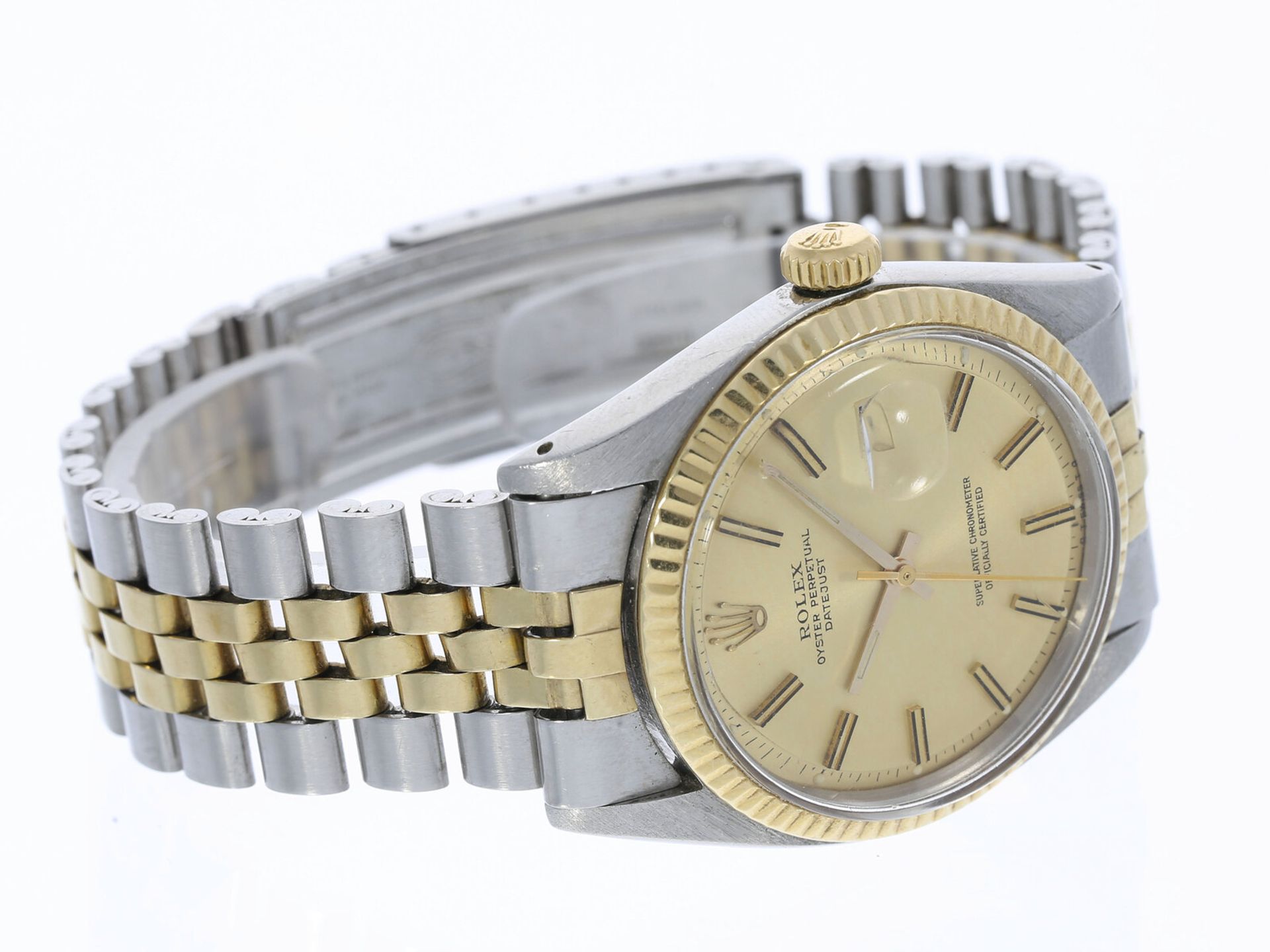 Armbanduhr: vintage Rolex Oyster Datejust Stahl/Gold, mit Box - Bild 2 aus 6