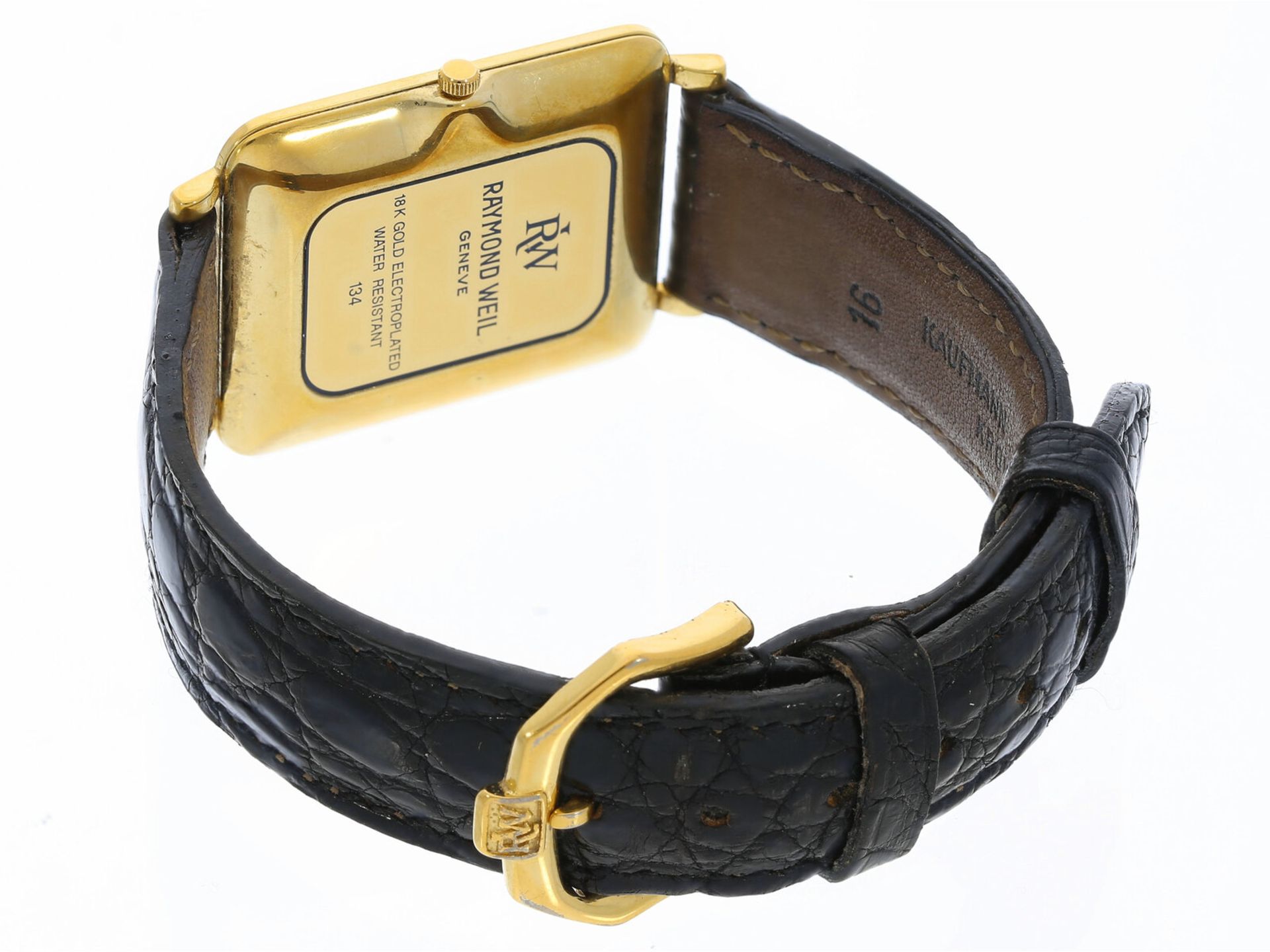 Extra flache Armbanduhr aus dem Hause Reymond Weil "Othello", vergoldet - Image 2 of 2