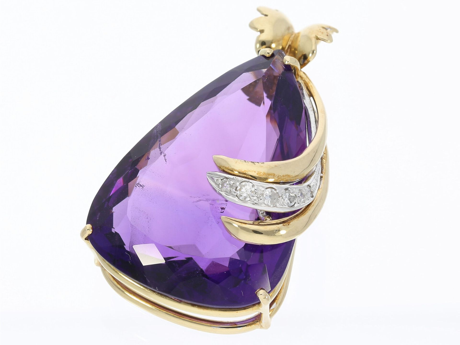 Attraktiver vintage Amethyst/Diamant-Goldschmiedeanhänger, schöner Zustand - Image 3 of 3