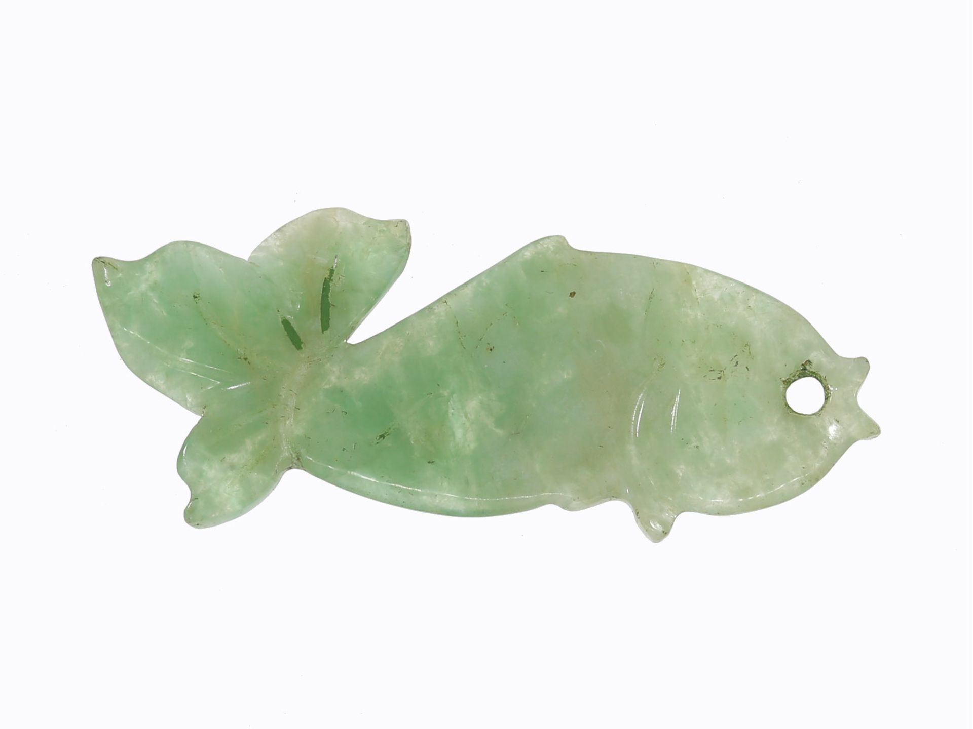 Jade: Geschnittener Fisch aus Jade, vintage/antik - Bild 2 aus 3