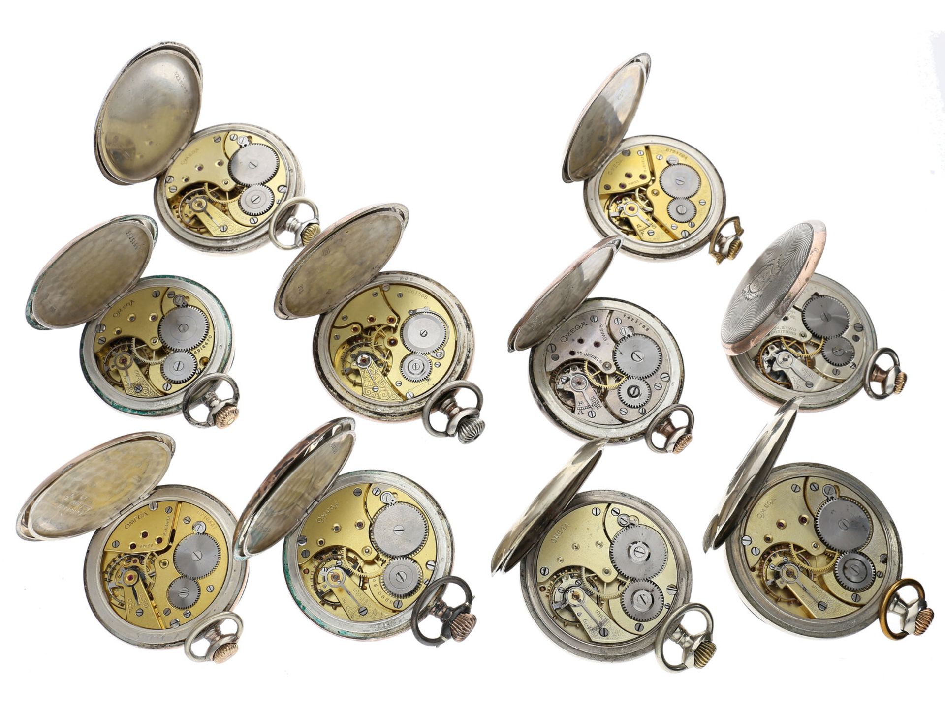 Taschenuhr: Konvolut von 10 Taschenuhren, überwiegend Omega, ca. 1900-1930 - Bild 2 aus 2